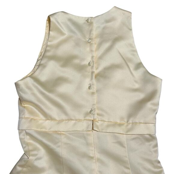 Vintage Scott McClintock Millennium 2000 Satin Dress Sz 4 Butter Yellow Gown - Picture 11 of 16